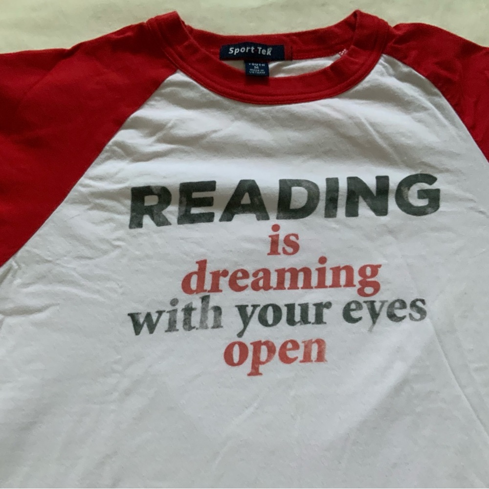 Sport-Tek Red and white unisex youth graphic tee half sleeve